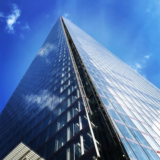 Low angle view of modern building against sky