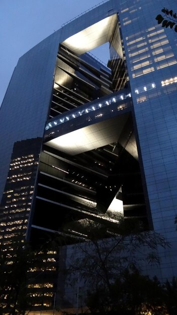 Low angle view of modern building against sky