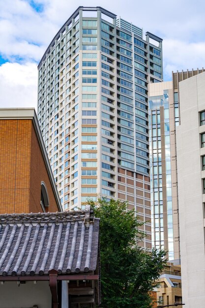 Low angle view of modern buildings against sky