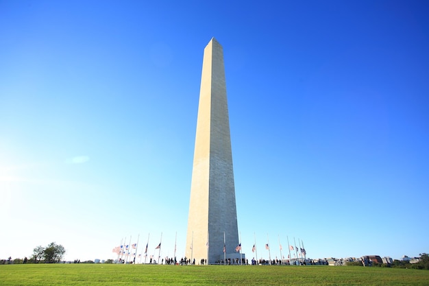 Low angle view of monument against clear blue sky