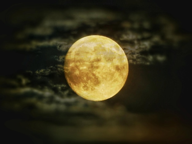 Photo low angle view of moon against sky at night