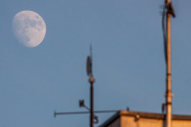 Foto vista a basso angolo della luna al crepuscolo