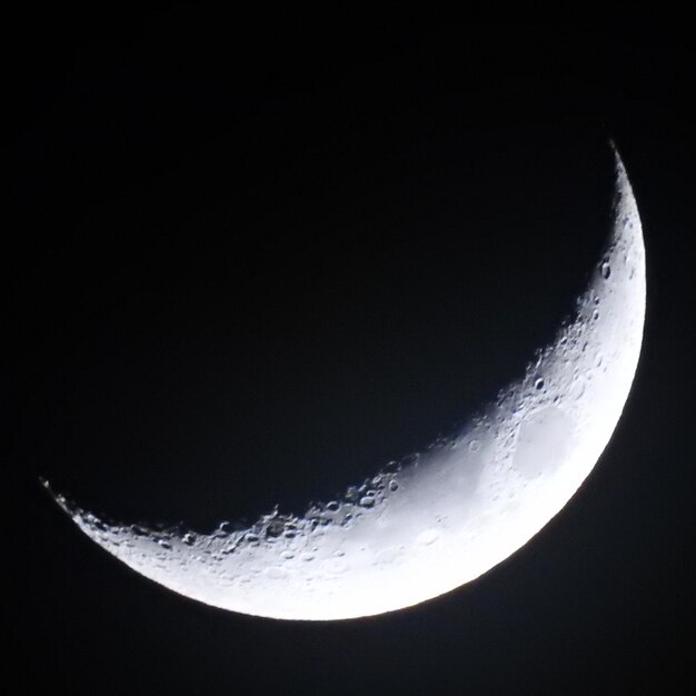 Low angle view of moon in sky at night