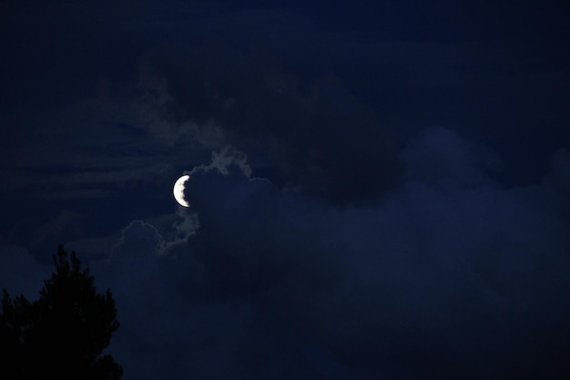 Photo low angle view of moon in sky
