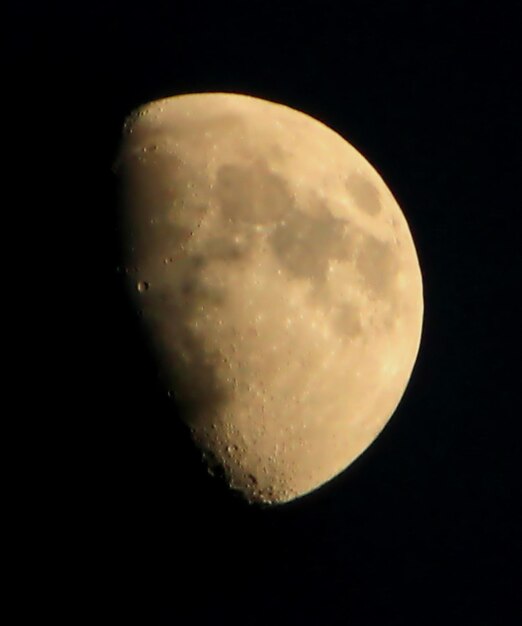 Foto vista a bassa angolazione della luna nel cielo