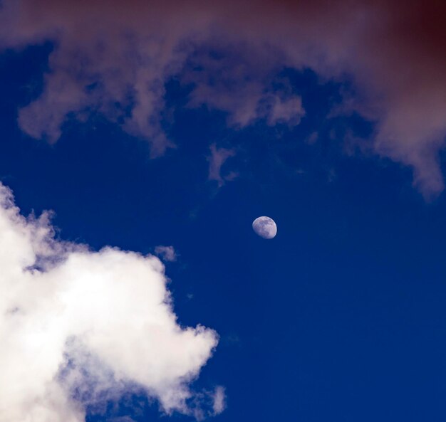 Photo low angle view of moon in sky