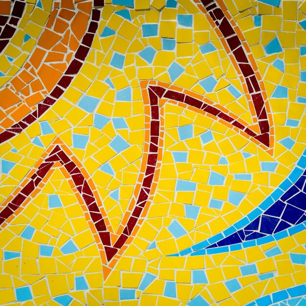 Low angle view of mosaic floor