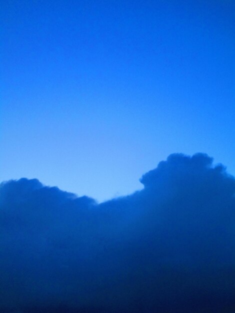 Low angle view of mountains against clear blue sky