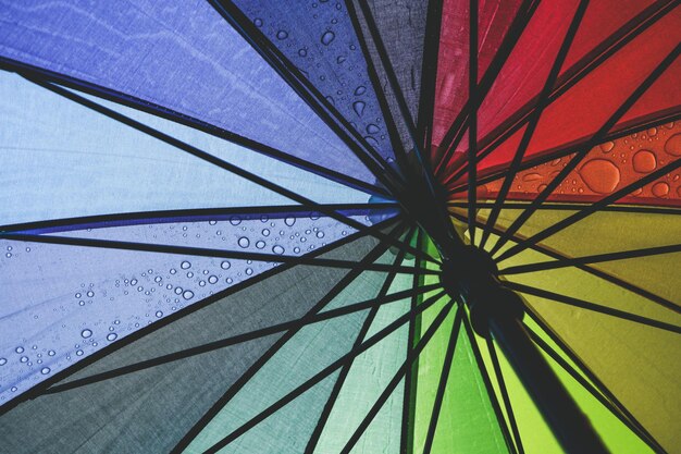 Low angle view of multi colored umbrella