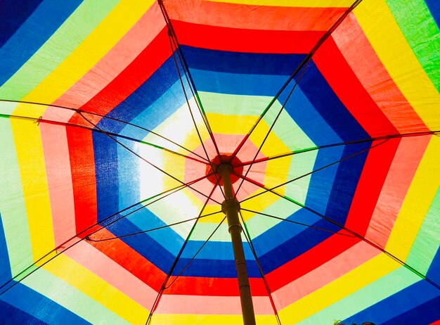 Low angle view of multi colored umbrella