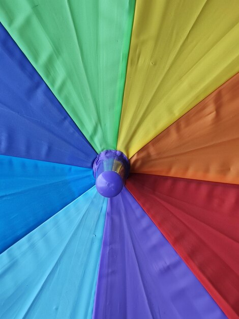 Low angle view of multi colored umbrella