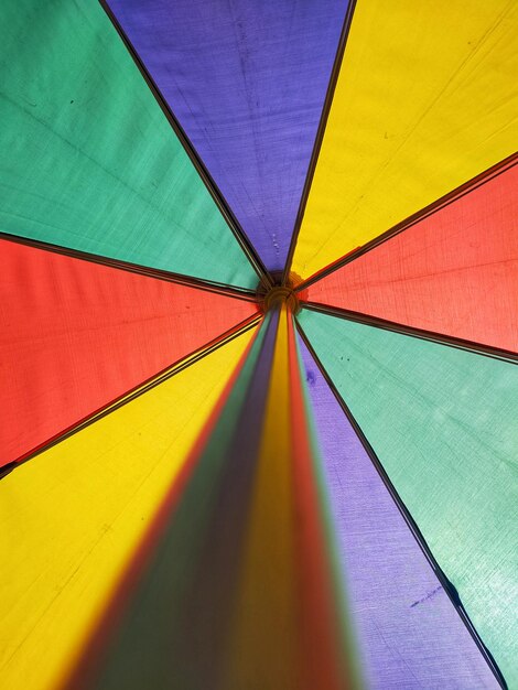 Low angle view of multi colored umbrella