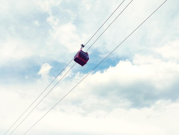 写真 天空に対するケーブルの低角度の視点