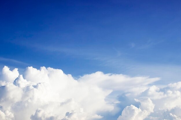 写真 青い空の雲の低角度の写真