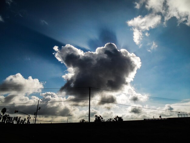 写真 雲の多い空の低角度の眺め