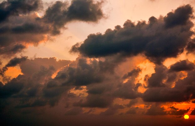 写真 ドラマチックな空の低角度の眺め