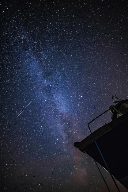 写真 夜空の星の低角度の眺め