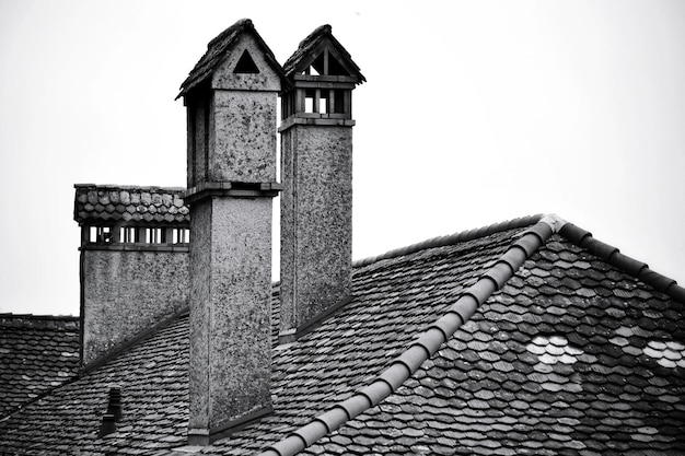 Low angle view of old building against sky