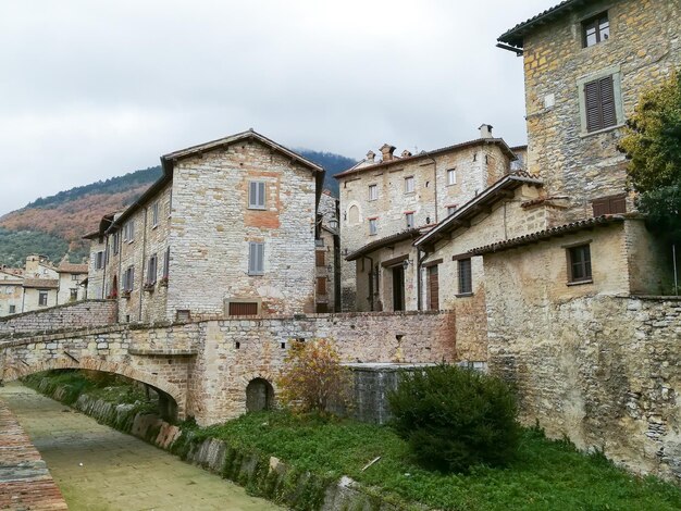 Low angle view of old building against sky