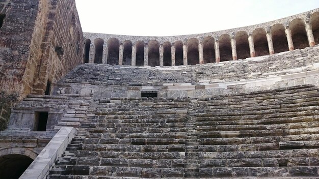 Low angle view of old building in aspendos