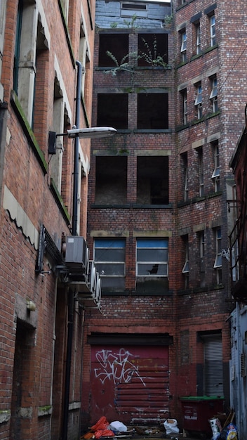 Low angle view of old building in city