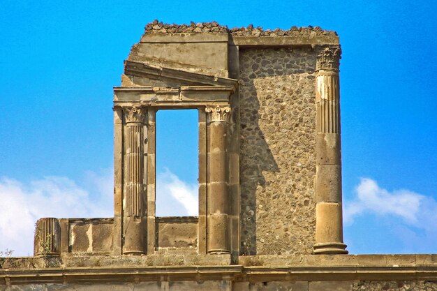 Low angle view of old ruin building against sky