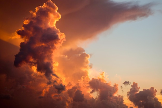 low angle view of orange clouds in sky