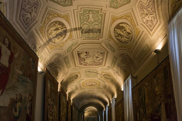 Low angle view of ornate ceiling