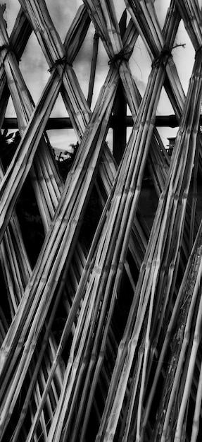 Photo low angle view of pattern wooden wall