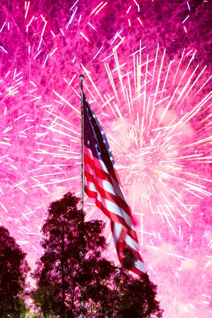 Photo low angle view of pink flag against sky