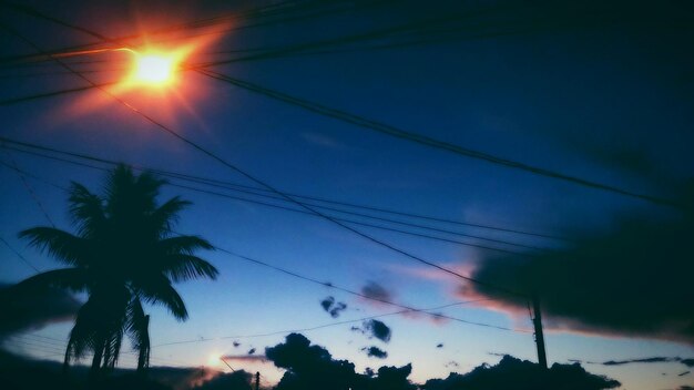 Low angle view of power lines