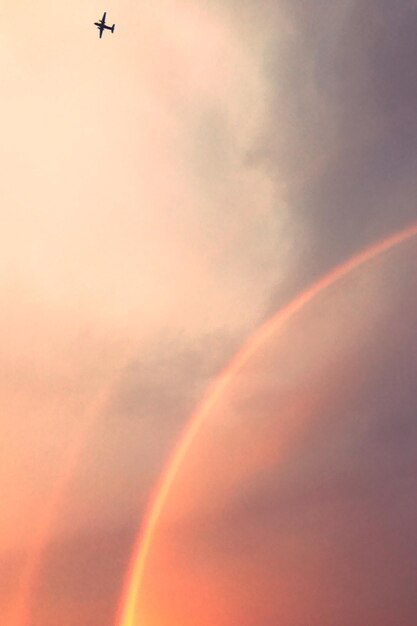 Low angle view of rainbow in sky