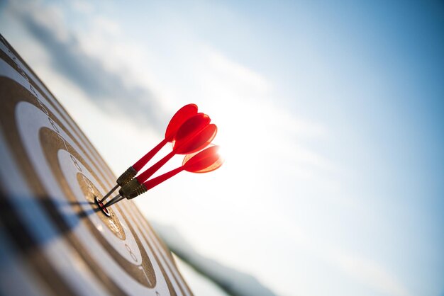 Photo low angle view of red umbrella against blue sky