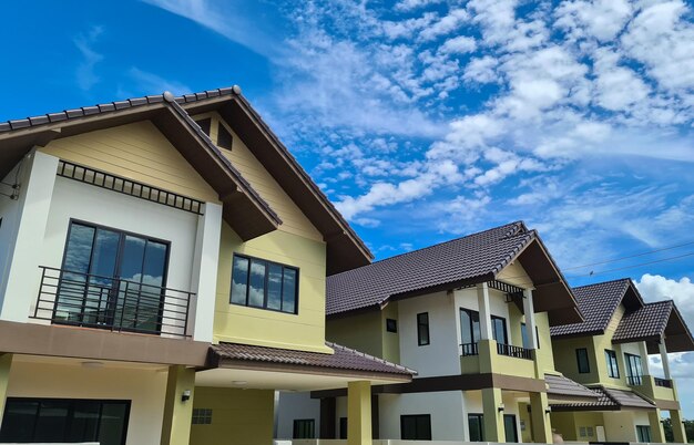 Low angle view of residential building against sky