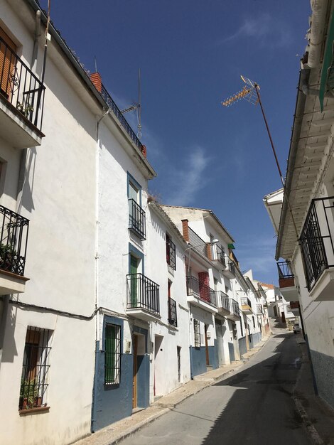 Low angle view of residential buildings in city