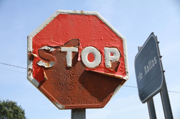 Low angle view of road sign