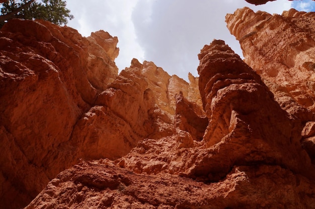 Low angle view of rock formation against sky bryce canyon