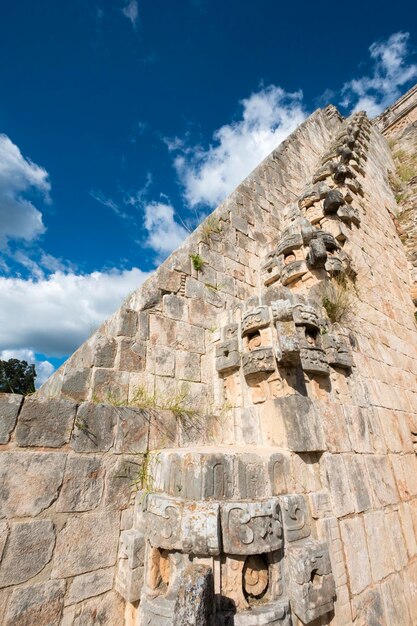 Low angle view of rock formation against sky