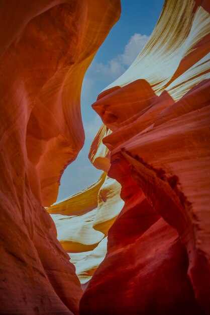 Low angle view of rock formation