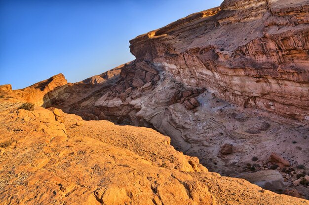 Low angle view of rock formations against sky