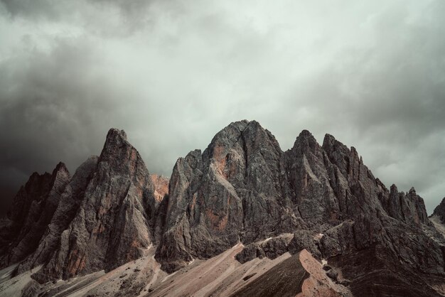 Low angle view of rock formations against sky