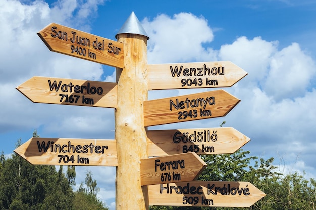 Photo low angle view of signboard against sky