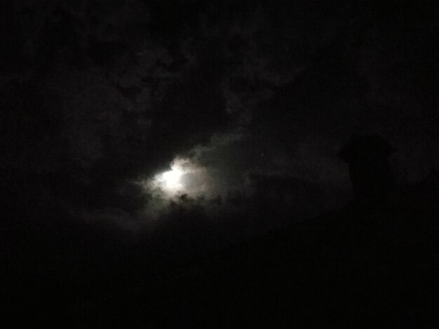 Low angle view of silhouette moon at night