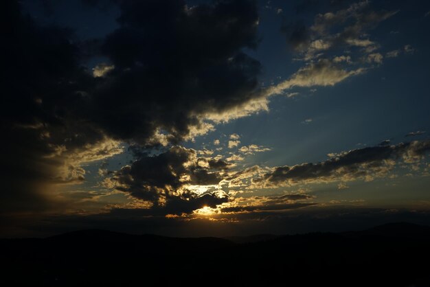 Photo low angle view of silhouette trees against sky at sunset