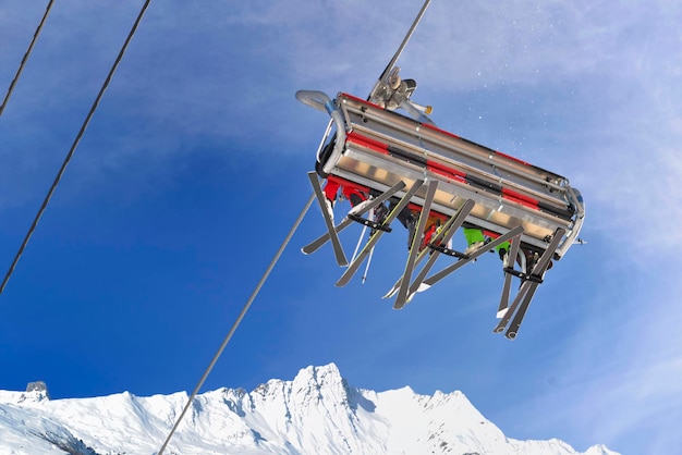 Low angle view of ski lift against sky