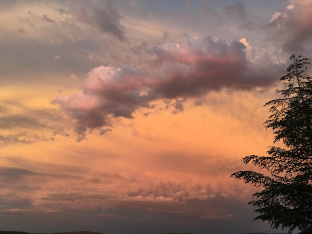 Low angle view of sky at sunset