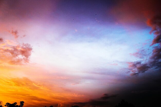 Low angle view of sky at sunset