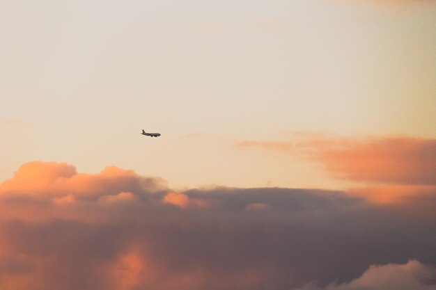 Foto vista a basso angolo del cielo al tramonto