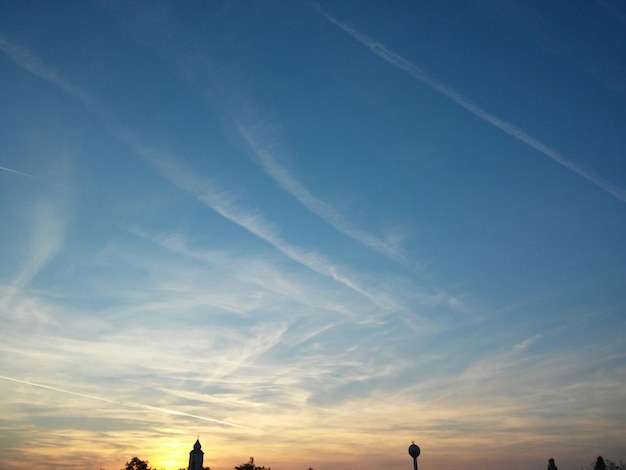 Low angle view of sky at sunset