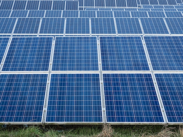 Photo low angle view of solar panels